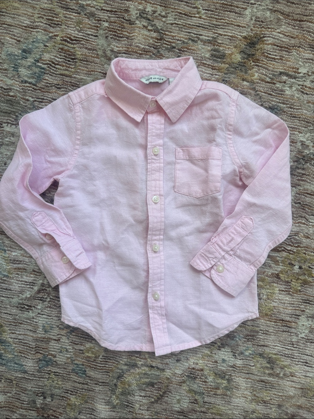 Janie and Jack 2T Light Pink Button-Down Shirt for Kids - Classic Collared Top